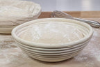 Saint Germain Bakery Premium Round Bread Banneton Basket with Liner - Perfect Brotform Proofing Basket for Making Beautiful Bread (8 inch)