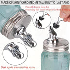 Free Flow Spout for Mason Jar,for spout regular mouth size Mason Jar 70mm lid, 2 Pack (Zinc alloy) jars not included