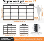 HOMEDANT 5 Tier Storage Shelves Adjustable Laminated Boltless Garage Metal Shelving Unit Heavy Duty Utility Rack Shelf Warehouse Pantry Closet Kitchen 35.9" W x 16.2" D x 71.3" H 4Pack