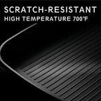 MsMk Square Grill Pan with Lid, 9.5 Inch Titanium and Ceramic Nonstick Grilling Skillet Pan，Stay-Cool Handle，Compatible with All Stovetops，PFOA Free，Dishwasher & Oven Safe，Indoor Chicken Skille