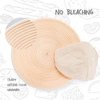 Bread Proofing Baskets Set of 2 12 inch Round Dough Proofing Bowls w/Liners Perfect for Home Sourdough Bakers Baking