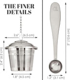 Large Tea Infuser (Set of 2) with Tea Scoop and Drip Trays by Apace – Multi Cup Size Stainless Steel Loose Leaf Tea Strainer and Steeper