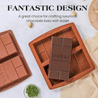 1 Inch Chocolate Bar Mold Deep Dubai Stuffed Chocolate Molds Silicone Large Break Apart Candy Molds (2 Pcs)