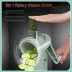 Sakesfor 5 In 1 Food Chopper,2025 New Sakesfor 5 In 1 Rotary Cheese Grater Vegetable Slicer,5 in 1 Hand Crank Food Chopper,Easy To Clean Kitchen Gadgets(White)