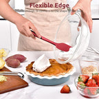 U-Taste Silicone Cooking Spoon Spatula: 480ºF Heat Resistant Food Grade 11.38" Flexible Rubber Kitchen Spoonula, Seamless Pastry Bowl Scraper for Mixing Stirring Scraping in Nonstick Cookware (Red)