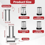 Stainless Steel Slicer Shredder Attachment for KitchenAid Stand Mixers, Large Vegetable Slicer Cheese Grater Attachment for Kitchenaid, Salad Maker Grinding Powder with 4 Blades