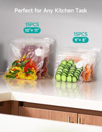 HiCOZY Vacuum Sealer for Food with Visible Water Tank, Powerful Compact Handheld Vacuum Sealer Machine with LED Battery Display, 30 BPA-Free and Reusable Bags, Green