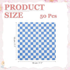 PATIKIL 7.1" x 7.1" Waxed Paper Sheets, 50Pcs Square Pattern Oil-absorbing Dry Food Wrapping Paper for Bakery Coffee Shop Home Baking Kitchen DIY, Blue