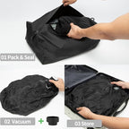 34L Vacuum Bags for Travel Luggage with Pump, Reusable Space Saver Waterproof Compression Bags for Suitcase,Backpack, Vacuum Seal Packing cube for Storage Organizer Cloth (2bag+1pump-34L)