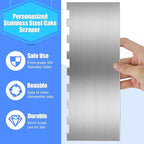 Geiserailie 4 Pieces Stainless Steel Cake Scraper Smoother Large Double Sided Patterned Edge Stripe 9 Inch Metal Cake Decorating Comb for Icing Mousse Butter Cream Decoration, 4 Styles