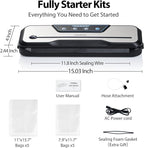 Vacuum Sealer Machine, with Starter Kit and 2-Year Warranty, Beelicious Automatic Air Sealing for Food Storage, Build-in Cutter, Moist Mode, EXT-VAC