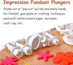 M MOACC Cake Tools 36 Piece Fondant Cake Cookie Plunger Sugarcraft Flower Leaf Butterfly Heart Shape Decorating Mold DIY Icing Plunger Tools
