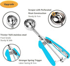 Ice Cream Scoop, Cookie Scoop, 3 Tbsp/ 45 ml/ 1.5 oz Cookie Scoops for Baking, 18/8 Stainless Steel Cookie Scooper for Baking, Ice Cream Scooper with Trigger Release, Cookie Dough Scoop (Blue)