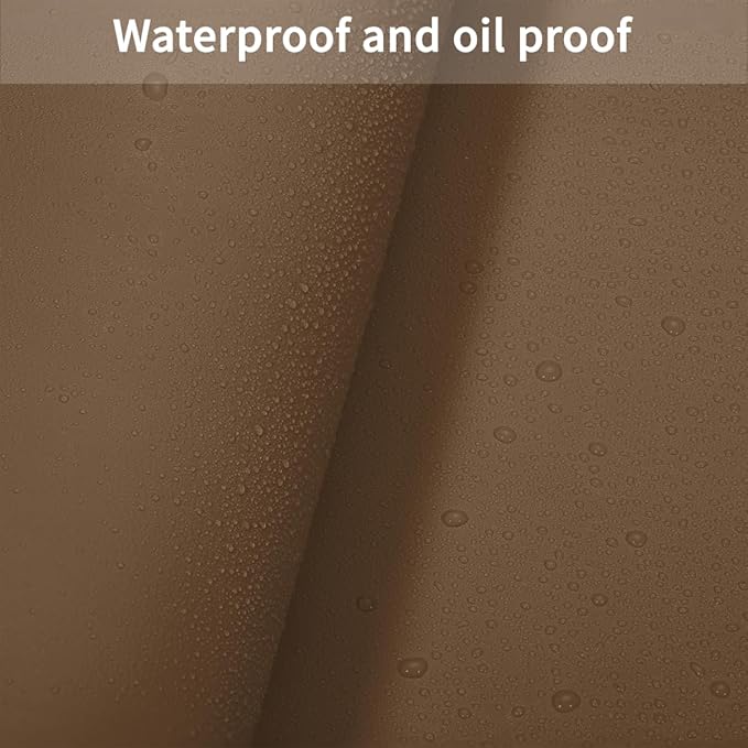 Leather Dresser Cover,1.8mm Thick,14x78 Inch,Dresser Protector Top,Dresser Top Protector,Dresser Cover Top,Dresser Top Cover,Dresser Cover Top for Bedroom.(Mud Color+Champagne Gold,14x78)