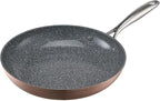 VEVOR Frying Pan Skillet, 3 Piece (8, 10, 12 in), Nonsitck Ceramic Heavy-Duty Skillets with Heat-Resistant Handle, Chef's Cookware, for Oven, Gas, Electric, Induction, Grey