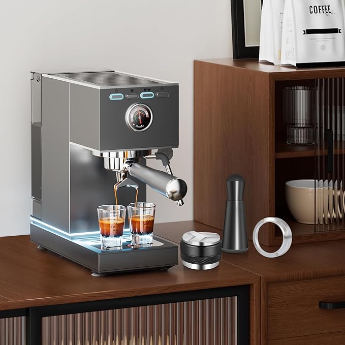 54mm Espresso Accessories Kit, Coffee Distributor and Tamper Leveler, WDT Tool and Dosing Funnel Set Fits Breville 54 mm Espresso Machines and Portafilters