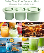 Ice Tray Mold for Stanley Cup, 2025 Tumbler Cup Ice Mold, Silcone Ice Cube Tray with Lid for Tumbler, Easy Fill and Release Ice Maker for Whiskey, Cocktail BPA-Free.30-40 oz