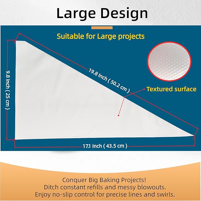 L 19 Inch Large Piping Bags,100 Pack Disposable Pastry Bags,Thick Anti-Burst Icing Piping Pastry Bags For Frosting Decorating Cake Cupcake Cookie (L 19 Inch-100 Pack)