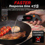 Meat Thermocouple Thermometer Digital, Ultra Fast Instant Read <1 Sec, ±0.5℉ Accuraty, IP67 Waterproof, LED Display, Auto Off, Digital Kitchen Thermometer for Meat/Candy/Grill/BBQ etc. TH-21(Black)