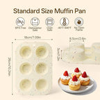 2 Pack Silicone Muffin Pan for Baking, Regular Size Nonstick Cupcake Pan, 6-Cup Silicone Muffin Tin BPA Free Dishwasher Safe, Great for Muffin Cupcake Brownie Egg Tart