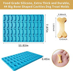 Dog Bone Silicone Molds, 44 Cavities Small Dog Bone Shaped Pet Treat Mold for Baking and Freezing Dog Food/Snacks/Biscuits/Candy/Chocolate for Medium and Large Dogs (with a Scraper)