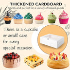 JCD 9 Holes Fit 8 Cupcakes and 1 Mini Cake Box Combo,8 sets of Cake Boxes, Pastry Sweets Bento Box, Cupcake Combo Box with Stickers(1+8/8pcs)