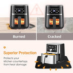 Heat Resistant Mats for Countertop - Fireproof 16x20in Heat Resistant Mats for Air Fryer - Kitchen Countertop Protector for Air Fryer, Coffee Maker, Stand Mixer, Toaster, Oven 2PCS - Black