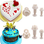 M MOACC Cake Tools 36 Piece Fondant Cake Cookie Plunger Sugarcraft Flower Leaf Butterfly Heart Shape Decorating Mold DIY Icing Plunger Tools
