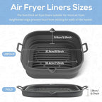 Silicone Air Fryer Liners Square - Reusable Airfryer Collapsible Basket - Easy to Clean Air Fryers Pot for 5.8 to 8 Qt Baking Tray Oven Accessories, 8.5 Inch Large