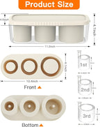 Ice Cube Tray for Tumbler Cup 30Oz-40Oz, 3 Pcs Silicone Cylinder Ice Mold with Lid and Bin for Freezer, Easy Fill and Release Ice Maker for Whiskey, Cocktail BPA-Free (White, 40Oz)