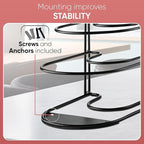 Heavy-Duty Pots and Pans Organizer | 5-Tier Cookware & Lid Storage Rack | Free-Standing or Wall-Mount | Kitchen Organizer for Cast Iron Skillets, Pots, Frying Pans, Lids | Black