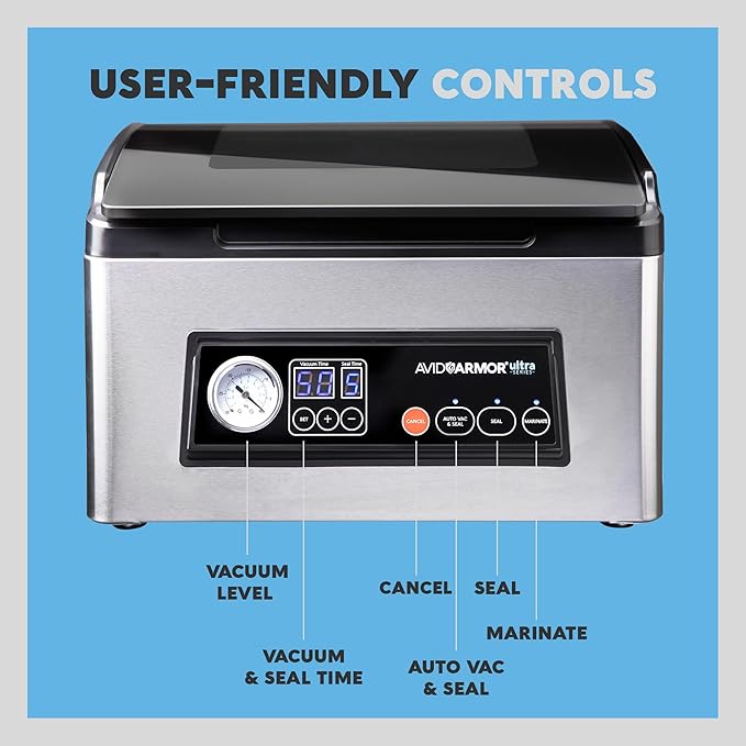 Avid Armor Ultra Series USV32: Premium Chamber Vacuum Sealer Machine High-Performance Vacuum Chamber Sealer for Professional and Home Use, Ideal Commercial Vacuum Sealer Machine for Food Preservation