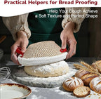Banneton Bread Proofing Basket Set, 2 Pack Cotton Rope Sourdough Baskets with Liners, Cloth Covers & Silicone Baking Mat, Sourdough banneton basket for Sourdough Baking Supplies