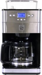 Kenmore Elite Grind and Brew Coffee Maker - Built-In Grinder, Automatic Drip Coffee Machine, 12 Cup Programmable Brewer, Bean Grinder and Ground Coffee Brewer, Coffee Maker and Grinder Combo