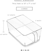 BINO | Clear Storage Organizer | THE HOLDER COLLECTION | Clear Containers for Organizing with Built-in Handles | Pantry Organization and Storage | Fridge Organizer | Smart Storage Bin Cabinet | Large