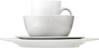 Amazon Basics 16-Piece Porcelain Kitchen Dinnerware Set with Plates, Bowls and Mugs, Service for 4 - White