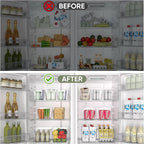 BALEINE Clear Plastic Storage Bins, Pantry Organization, BPA Free Stackable Refrigerator Organizers and Storage with Handles for Kitchen Fridge Cabinet Bathroom (8PK, 11x7.5x6)