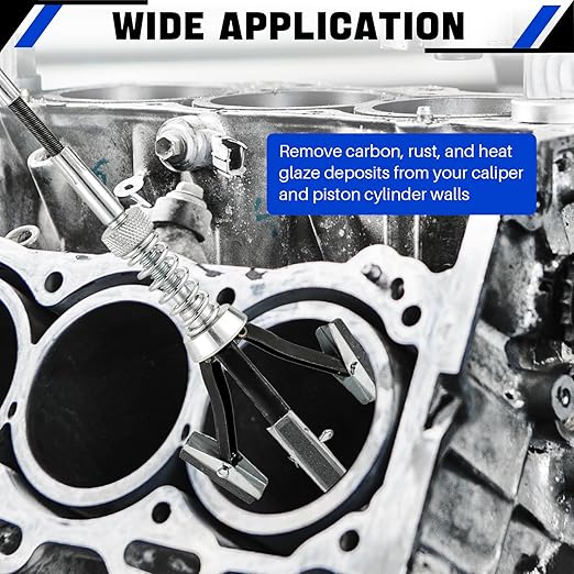 DASBET Engine Brake Cylinder Hone 2Pcs | Engine Cylinder Hone Tool for Grinding Holes Adjustable Deglazer 1" to 2-1/2" and 1-1/4" to 3-1/2" Diameter with Extra 6-Piece Stones 220 Grit (1-1/8" and 2")