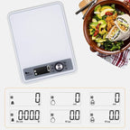 Digital Food Scale, Kitchen Scale for Cooking, Baking, and Weight Loss, 1g/0.03oz Precise Graduation, Tempered Glass （White）
