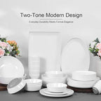 Webbylee Melamine Dessert Plates Set of 6-7.5" Serving Durable Dishes Perfect for Kitchen Outdoor Use,Durable Small Plates for Salad-White & Grey