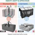 BALEINE 8-Pack Oversized Moving Bags with Reinforced Handles, Heavy-Duty Storage Tote for Clothes, Moving Supplies (Black, 8-Pack)