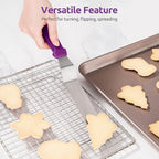 Icing Spatula, U-Taste Offset Spatula Set with 6", 8", 10" Blade, 18/0 Stainless Steel with PP Plastic Handle Angled Cake Decorating Frosting Spatula Set of 3 (Purple)