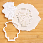 Flycalf Christmas Cookie Cutters Snowman with Plunger Stamps Holiday PLA Baking Accessories Cutter Molds Gifts Decorative Party 3.5" Kitchen Cake Supplies