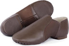 Linodes Unisex Leather Upper Jazz Shoe Slip-on for Women and Men's Dance Shoes
