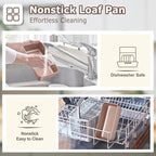 LIANYU 9 x 5 Inch Bread Loaf Pan for Baking, Stainless Steel Loaf Toast Baking Pans for Homemade Bread Meatloaf Lasagna Cake, Non Stick & Non Toxic, Oven Safe, Rose Gold