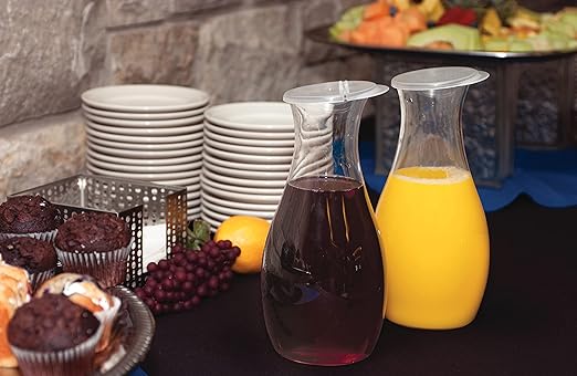 Carlisle FoodService Products 7090307 Cascata Carafe Juice Jar Beverage Decanter Only, Plastic, 1.5 L, Clear (Pack of 12)