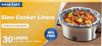 SMARTAKE Slow Cooker Liners, Extra Large Size 14"x 22" Disposable Cooking Bags, Fit 6QT to 10QT for Slow Cooker, Cooking Trays, Suitable for Oval & Round Pots, 30 Liners