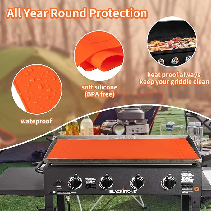 Cuttable Silicone Griddle Protect Mat for Blackstone,Compatible with 36", 30",28" Models, Protect Mat for Blackstone Griddle,All Season BBQ Grill Mat Protective Cover