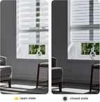Persilux Zebra Blinds for Windows - Cordless, Room Darkening (52" W x 72" H, White) Light Control for Day and Night, Privacy Window Treatment