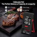 Smart Wireless Meat Thermometer – Bluetooth Digital BBQ Thermometer with Wireless Probe, USB-C Rechargeable, IP65 Waterproof – Long Range Smoker Grill Thermometer for Cooking & Roasting
